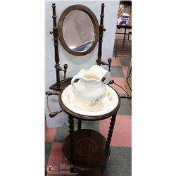 WASH STAND WITH BASIN AND VASE