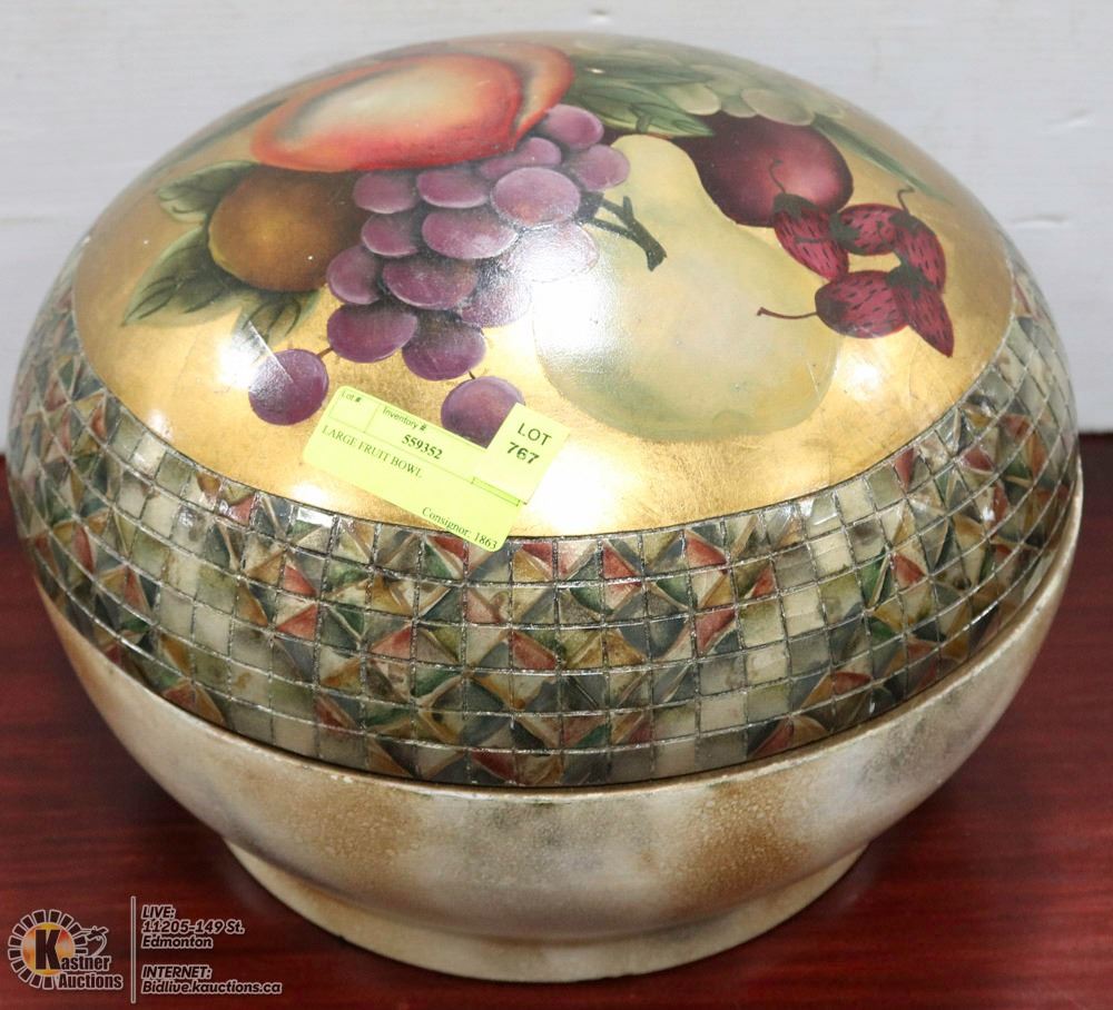 LARGE DECORATIVE FRUIT BOWL WITH COVER