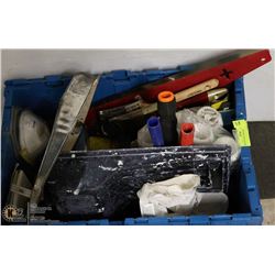 BOX OF PAINT SUPPLIES