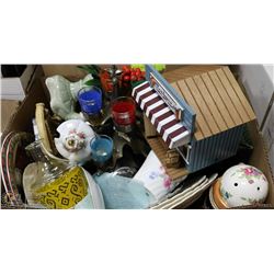 BOX OF HOUSEHOLD DECOR & COLLECTIBLES