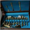 Image 1 : GOLD PLATED SILVERWARE SET IN WOODEN BOX