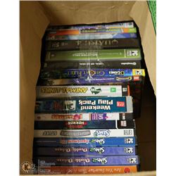 BOX OF 20 ASSORTED DVDS & GAMES