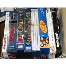 BOX OF SERIES DVDS, INCLUDING OC, GREYS