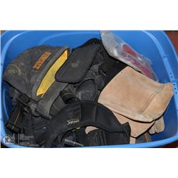 LARGE TOTE OF TOOL BELTS, BACK BELTS & POUCHES