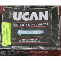 BOX W/ UCAN 100 PCS SLEEVE ANCHOR HEX NUT 5/16”