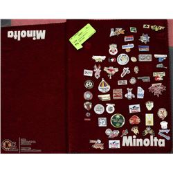 PHELT CLOTH W/ ABOUT 50 COLLECTIBLE PINS