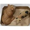 Image 1 : FLAT WITH SANDSTONE BULLDOG SCULPTURE 6", AND PIG
