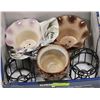 Image 1 : BOX OF POTTERY AND CERAMIC PLANTERS AND CANDLE