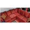 Image 4 : NEW CANYON ORANGE FABRIC SECTIONAL W/ ACCENT