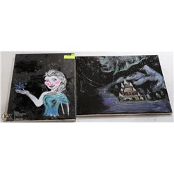 LOT OF 2 CANVAS PAINTINGS
