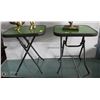 Image 1 : SET OF 2 LIME GREEN FOLDABLE SIDE TABLES