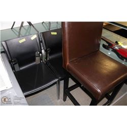 2 LEATHERETTE AND CHROME SIDECHAIRS SOLD WITH BAR
