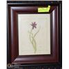 Image 1 : WOOD FRAMED FLOWER SIGNED PRINT