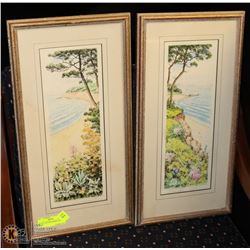 LOT OF 2 MATTED SIGNED OCEAN PRINTS