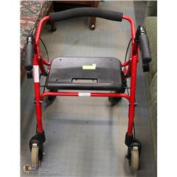 RED WALKER WITH LOCKING BRAKES