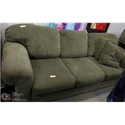 GREEN SOFT FABRIC SOFA WITH CUSHIONS