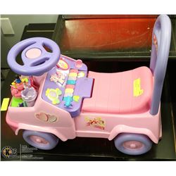 DISNEY CHILDS PUSH CAR ALL BUTTONS WORK