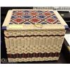 Image 1 : LARGE WOVEN SEWING BASKET 12"X12"X14"