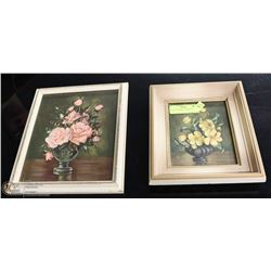 LOT OF 2 FRAMED FLOWER PRINTS