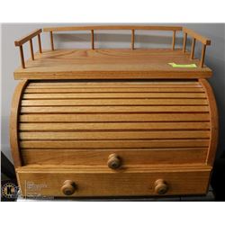 LARGE OAK CABINET /BREADBOX PULLOUT DRAWER