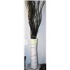 Image 1 : WHITE & BLACK VASE W/DECORATIVE STICKS -