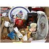 Image 1 : FLAT OF COLLECTIBLES INCL.AMBER BASKET, WIZARD