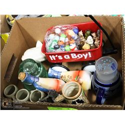 FLAT OF COLLECTIBLES INCL. MINI ITS A BOY WAGON.,