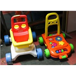 2 BABY WALKERS INCL SHOPPING CART AND ACTIVITY