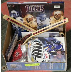 FLAT OF NHL & OILERS ITEMS