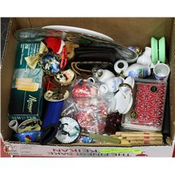 FLAT OF MINATURE CHINA ITEMS AND MORE