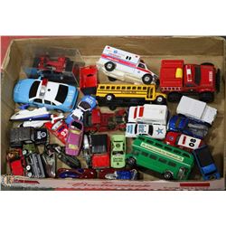 FLAT WITH 30 EMERGENCY VEHICLES, BUSES,