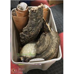 LARGE LIGHT BROWN BIN W/NATURAL ARTS