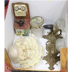 FLAT OF COLLECTIBLES, VINTAGE ITEMS INCL CODE -C