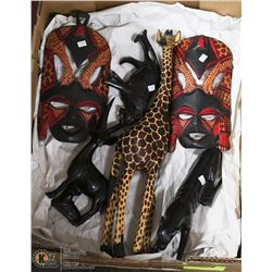 FLAT W/2 WOOD HANDCRAFTED WALL MASKS