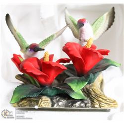 PORCELAIN GARDEN HUMMING BIURD SCULPTURE