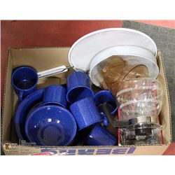 BOX OF CAMPER'S COOKWARE INCL. 18-PC