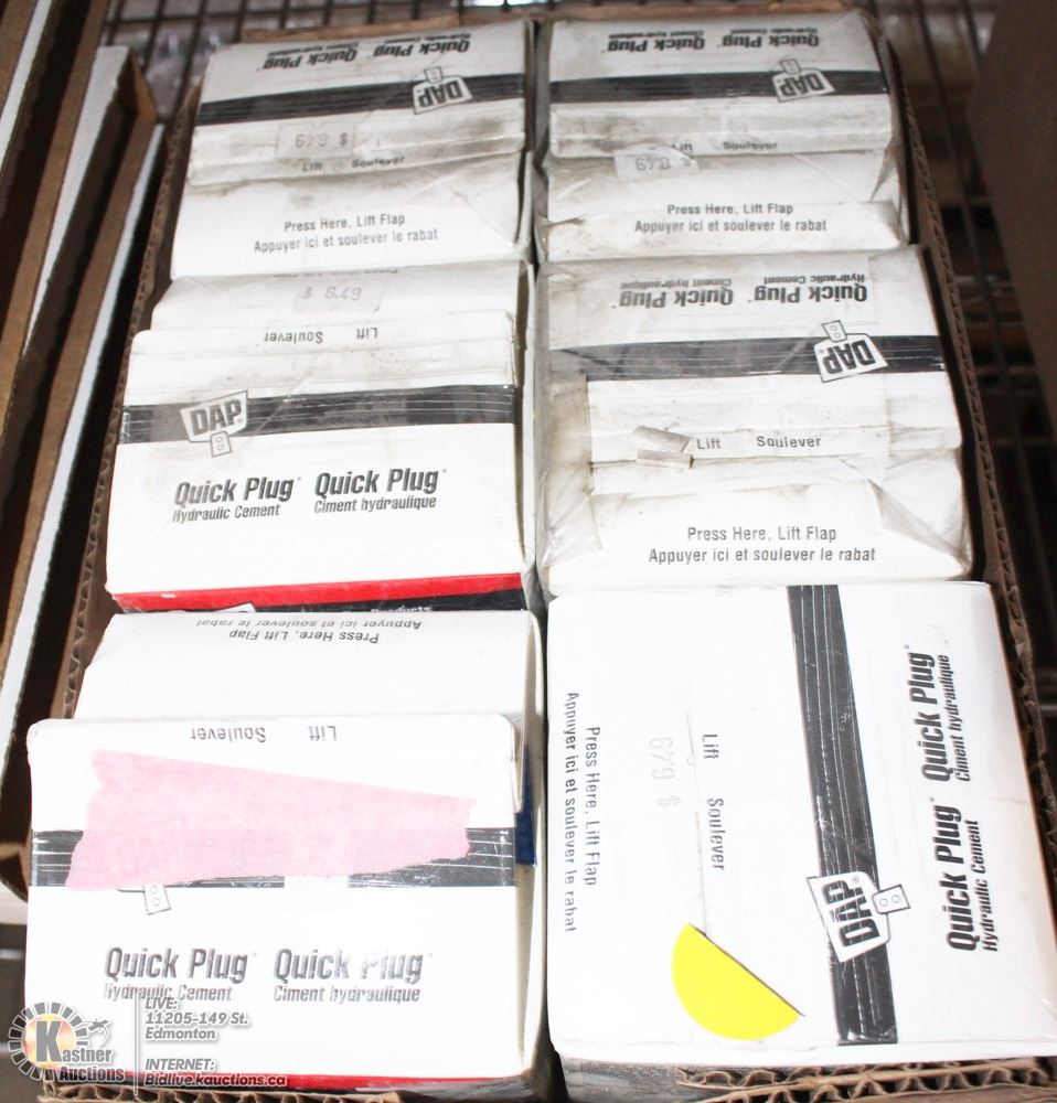 LOT OF 6 BOXES OF DAP QUICK-PLUG HYDRAULIC CEMENT