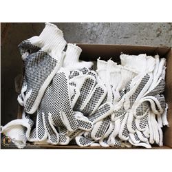 BOX FULL OF COTTON NON-SLIP PVC-BEADED WORK GLOVES
