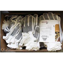 BOX FULL OF COTTON NON-SLIP PVC-BEADED WORK GLOVES