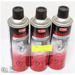 LOT OF 3 CANS CRC BRAKLEEN BRAKE PARTS CLEANER