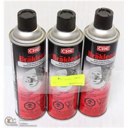 LOT OF 3 CANS CRC BRAKLEEN BRAKE PARTS CLEANER