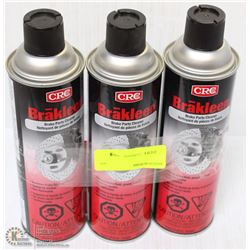 LOT OF 3 CANS CRC BRAKLEEN BRAKE PARTS CLEANER