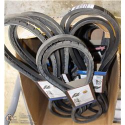 BOX FULL OF ASSORTED SIZED FAN BELTS