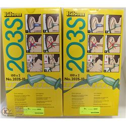 2 CASES WITH 100 PAIRS OF BILSOM 203S EAR PLUGS