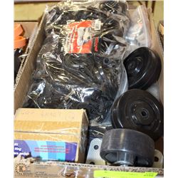 BOX WITH BUNGEE HOOKS, CASTOR WHEELS AND MORE