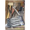 Image 1 : FLAT WITH ASSORTED HAND TOOLS INCL WRENCHES, SAW