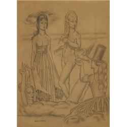 Jean Dupas study for painting in the Hotel d