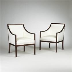 Jean Michel Frank armchairs, pair