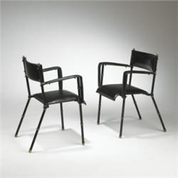 Jacques Adnet armchairs, pair