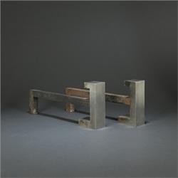 Jacques Adnet andirons, pair